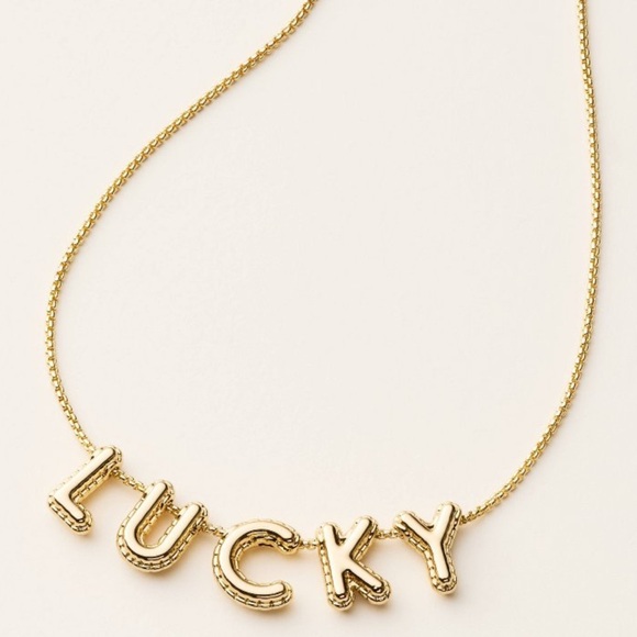 Kate Spade Gold Necklace with 'Lucky' Pendant -NWT - Picture 3 of 3